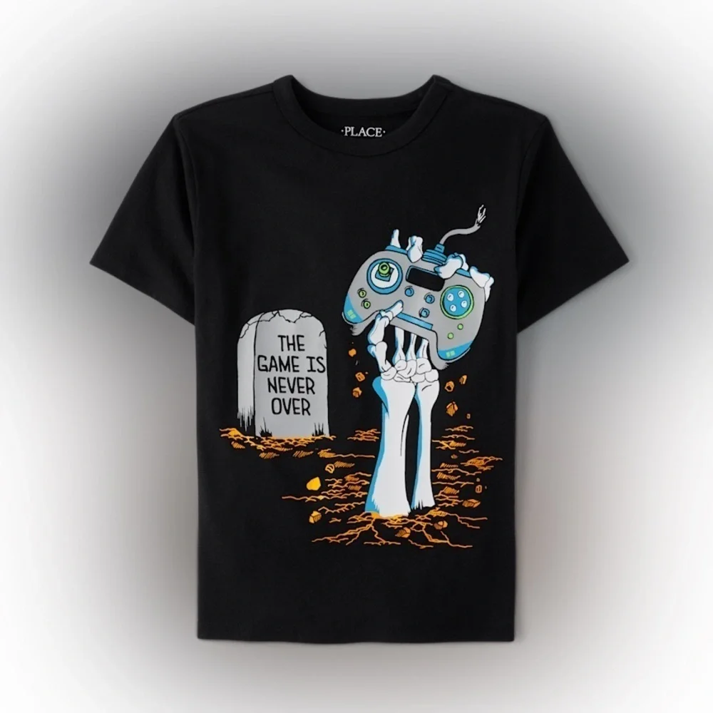 The Children’s Place Boys Skeleton Gamer Graphic Tee - Black